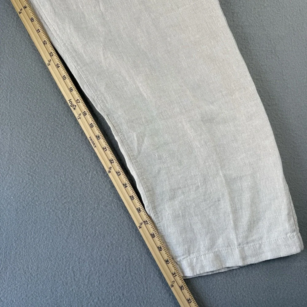 NWT Caribbean Roundtree &Yorke Mens 48x32 100%Natural Linen Drawstring Pant Big